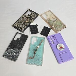Various Cute Samsung Galaxy S22 Ultra Phone Cases+Camera Screen Protectors (New)